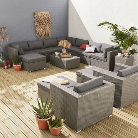 main image of "14-seater rattan garden sofa set - Tripoli"