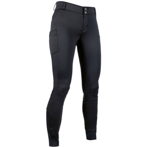 13/15 anni, nero 9100: Pantaloni invernali da equitazione per bambina e ragazza modello Ruby con silicone totale