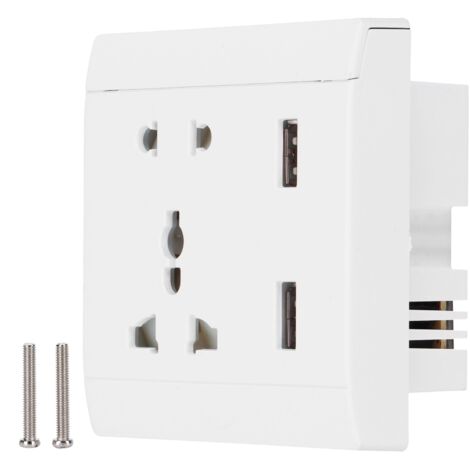 13-A-Multifunktions-Wandsteckdose mit 2 USB-Anschlüssen, für Heimwerkerarbeiten, 110–220 V