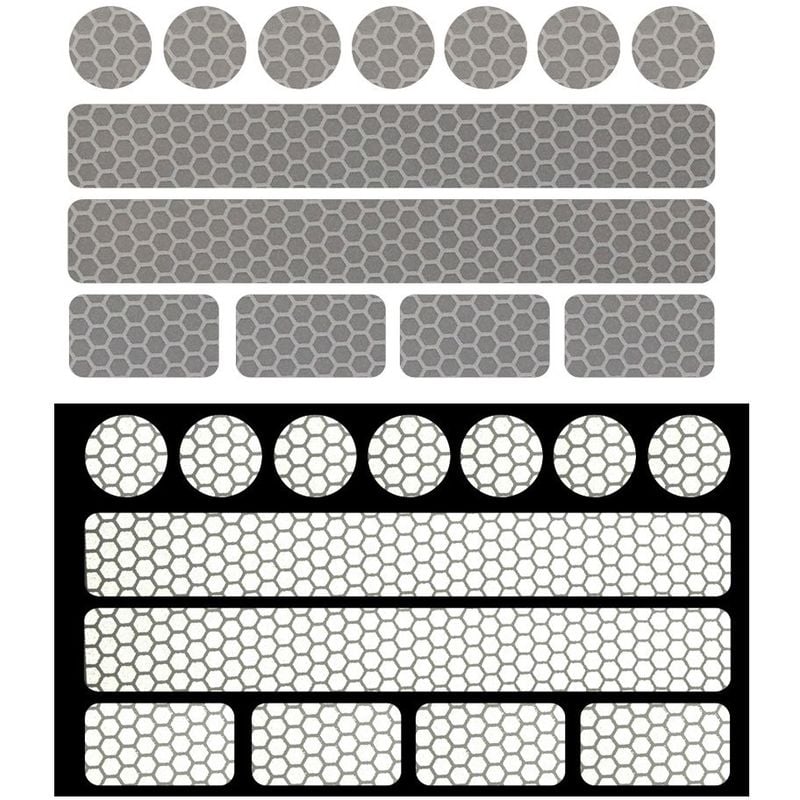 Image of 13 adesivi misti riflettenti per rendere visibili passeggini, bici,moto,caschi e tanto altro Colore - Bianco