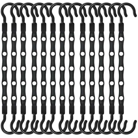 13 Cintres Magiques - Cintres Noirs - Crochets de Garde-robe Solides - Cintres Résistants - Cintres pour Chambres - Crochets de Rangement pour Maison et Camping-car