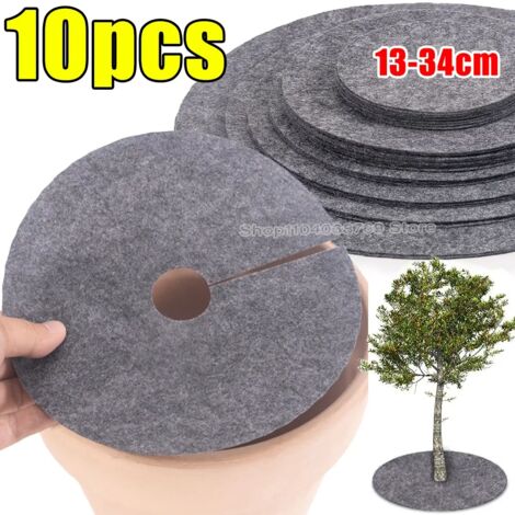 (13 cm, 5 pièces) Anneaux de paillis non tissés pour arbres, pots de fleurs, tapis protecteurs et hydratants pour plantes, barrière respirante contre les mauvaises herbes, coussins de protection pour 