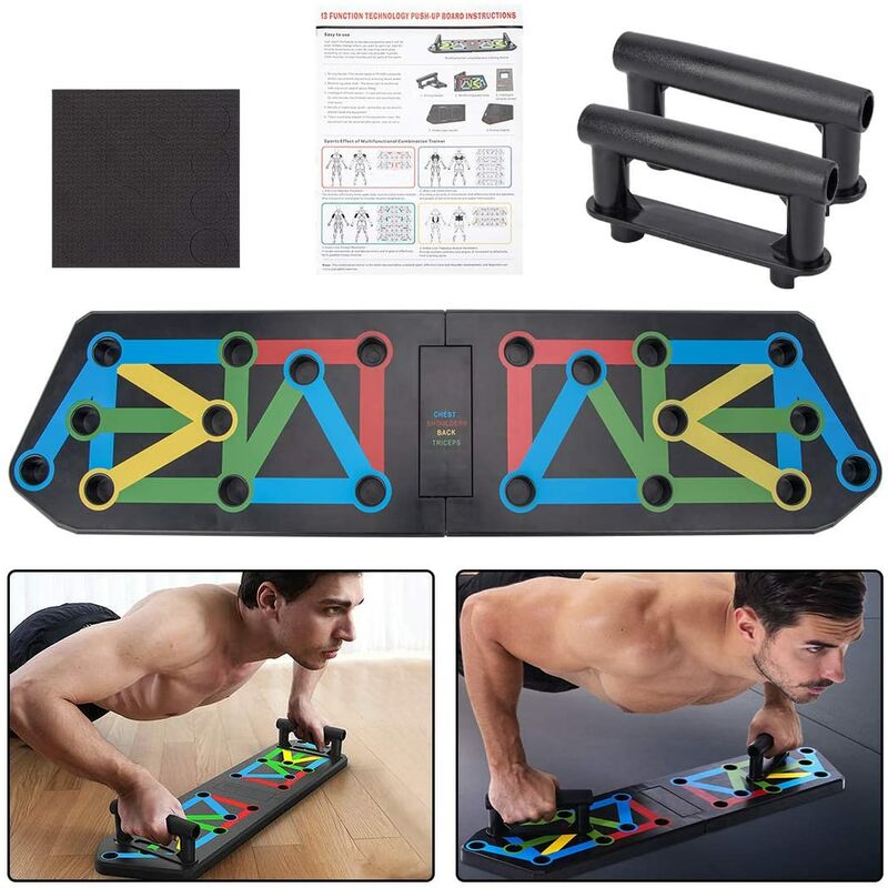 

13 en 1 Push Up Bodybuilding Push Up Board Máquina de culturismo con mango de bomba plegable multifuncional para entrenamiento en casa y fitness