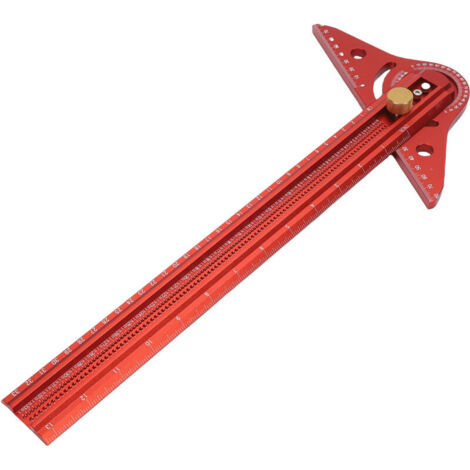 13 Inch Aluminum Alloy T-Square Ruler, T-Type Wood Layout and Measuring Tool with Angle Scale, Woodworking Scriber Marking Line Ruler - Includes Marking Pen and Accessories