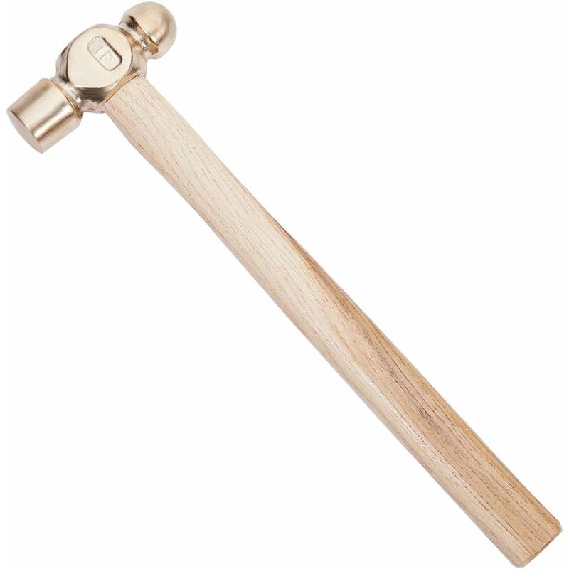 Tinor - 13 Inch Long Non-Sparking Brass Metal Stamping Hammer with Double Sided Mallet Heads and Wooden Handle for diy Craft Dapping Punch