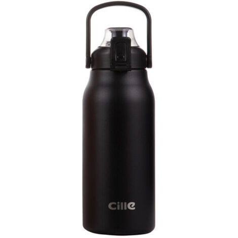 1,3-Liter-Sport-Trinkflasche, BPA-frei, auslaufsicher, für Erwachsene und Kinder, Fitness, Laufen und Trinken – Schwarz