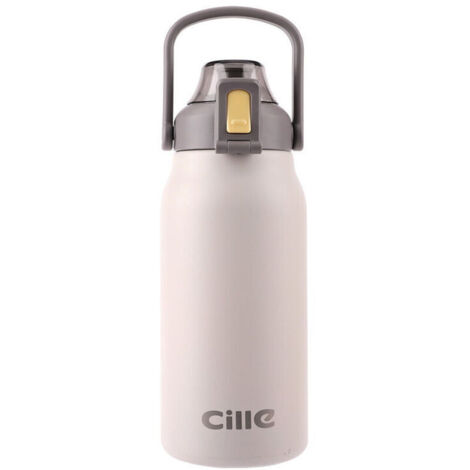 1,3-Liter-Sport-Trinkflasche, BPA-frei, auslaufsicher, für Erwachsene und Kinder, Fitness, Laufen und Trinken – Weiß