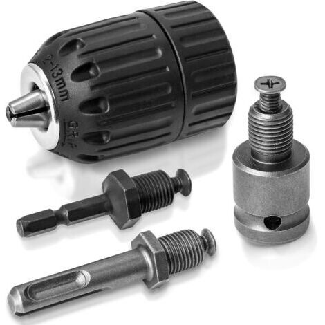 13-mm-Elektrobohreradapter, 4-teiliges Set, geeignet für Schlagschrauber, Elektrobohrer und Bohrhämmer