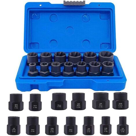 13-Piece Impact Bolt & Nut Remover Set  Chrome-Molybdenum Steel  Easy Removal of Rusty and Stubborn Sockets, Nuts, and Bolts  Solid Storage Case Included