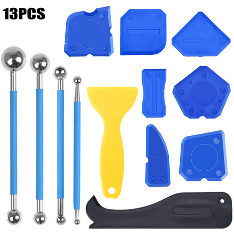 Kit d'outils de calfeutrage, 4 pièces, pour salle de bain, cuisine et  cadres, joints d'étanchéité en silicone, outil de finition, racloir,  dissolvant