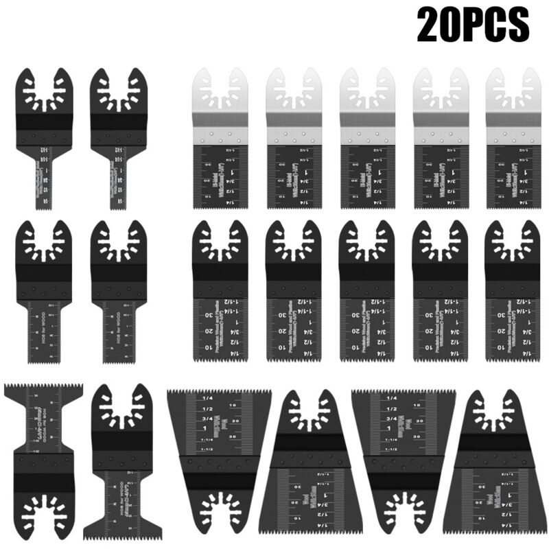 13 pièces Outil Multifonction Saw Blades Accessoires Kit For Fein, Multimaster, Makita, Bosch, Rockwell, Sonicrafter, Worx(C)