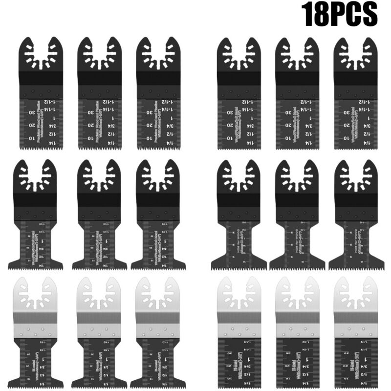 13 pièces Outil Multifonction Saw Blades Accessoires Kit For Fein, Multimaster, Makita, Bosch, Rockwell, Sonicrafter, Worx(B)