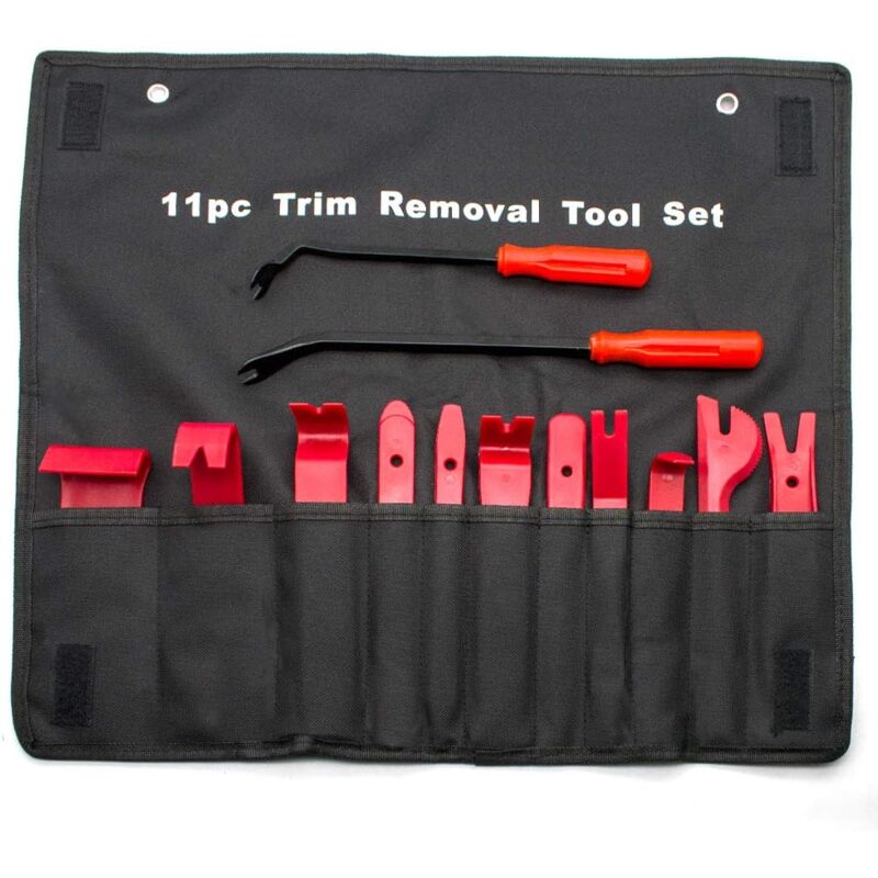 13 Pièces Outils pour Garnitures, Outil Démontage Auto Accessoires Porte Autoradio Tableau de Bord de Voiture Installateur Pry Outil avec Sac de