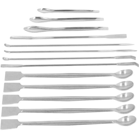 13 Pièces Spatule Chimique en Acier Inoxydable, Résistante à la Corrosion pour Laboratoire et Réactifs