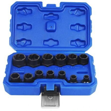 13 piezas para daños de tornillos y tuercas: extractor, casquillo, kit de herramientas para remover tornillos y tuercas, llave de trinquete