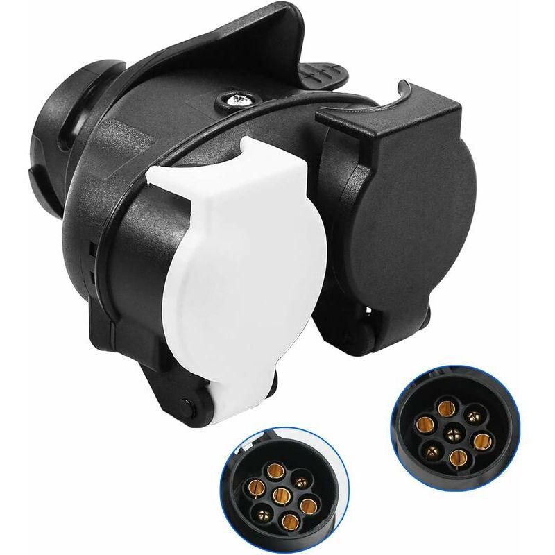 13 Pin Car To 7 Pin Plug Socket Adapter 12V, 2 In 1 Trailer Adapter Converter, 13 Pin to 7 Pin Towing Adaptor, Waterproof Caravan Converter