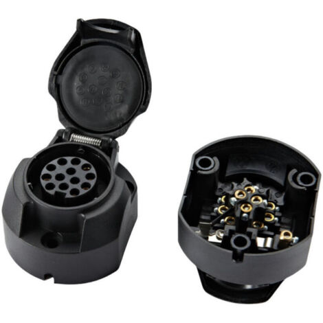 13-poliger Anhängerstecker mit Gummidichtung, wasserdichter 12-V-Anhängerstecker (weiblich), für Wohnwagen, Auto, Boot