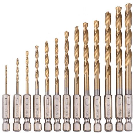 13 punte esagonali HSS rivestite in titanio da 1,5 mm a 6,5 mm a cambio rapido per lavorazione del legno, plastica