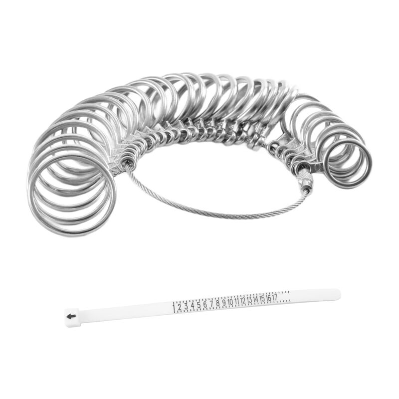 Image of 0-13 Ringgrößen-Messwerkzeug-Set, Metall-Ringmaße, Messgerät und Dorn