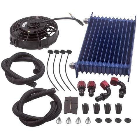 BFO 13 Row Trust Oil Cooler Thermostat Sandwich Plate Kits & 7" Electric Cooling Fan