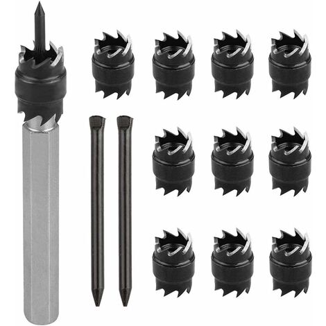 13 Stück 3/8 Zoll doppelseitige rotierende Punktschweiß-Entfernungsbits und 2 Stück Metall-Ersatzschneider für das Punktschweißen von Elektrobohrmaschinen