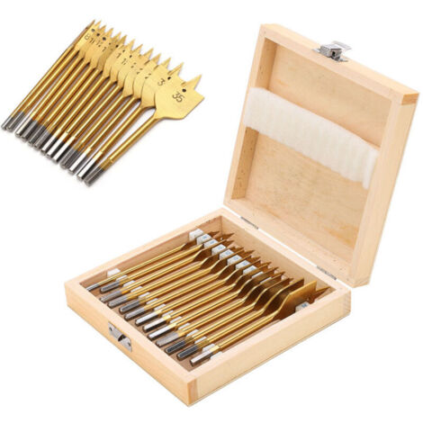 13-teiliges Flachholzbohrer-Set, 1/4"-Bohrer aus Kohlenstoffstahl, Sechskant-Spadebohrer, Lochschneider-Set