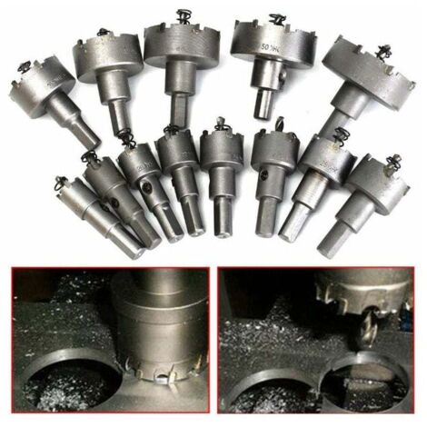 13-teiliges Lochsägen-Set, Lochsägen-Bohrer, 16 mm 53 mm Edelstahl-Lochsäge, Wolframkarbid-Bohrer, TCT-Metallbohrer, Hardware-Werkzeuge, Hartmetallschneider