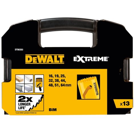 13-teiliges Set, Bimetall-Kronen, für allgemeine Zwecke  DeWalt DT90350-QZ