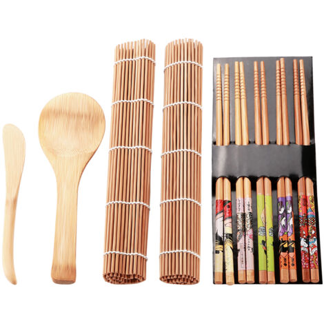 13-teiliges Sushi-Set aus Bambus – Ideal für Familie, Büro oder Partys – Das perfekte Küchenaccessoire für Sushi-Liebhaber
