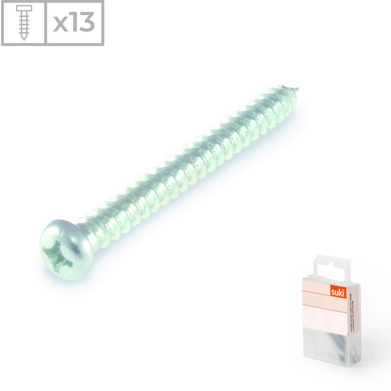 

Suki - Pack 13 Tornillos para Madera con Cabeza Redonda | Fabricado en Acero Zincado | Medidas 4,0x25mm