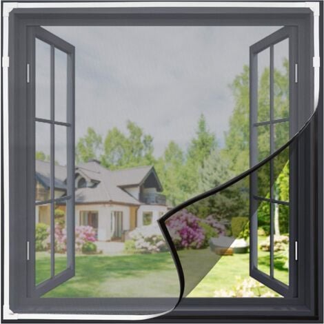 130  150cm Cuttable Magnetic Window Mosquito Net, Anti-insect Magnetic Mosquito Net Curtain with Adjustable Frame, Hook-and-Loop Mosquito Net Easy Assembly Without Drilling