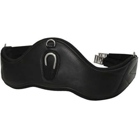 130 cm, Marrone: Sottopancia inglese per cavalli anatomico in morbida pelle con interno in neoprene