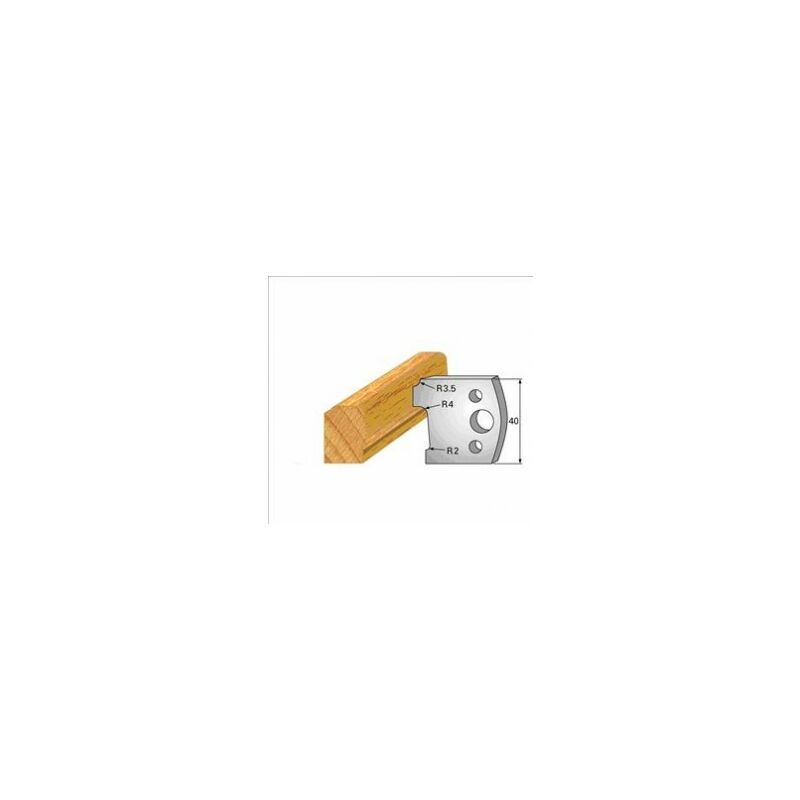 130: Jeu de 2 fers 40mm moulure biscotte pour porte outils 40 et 50mm