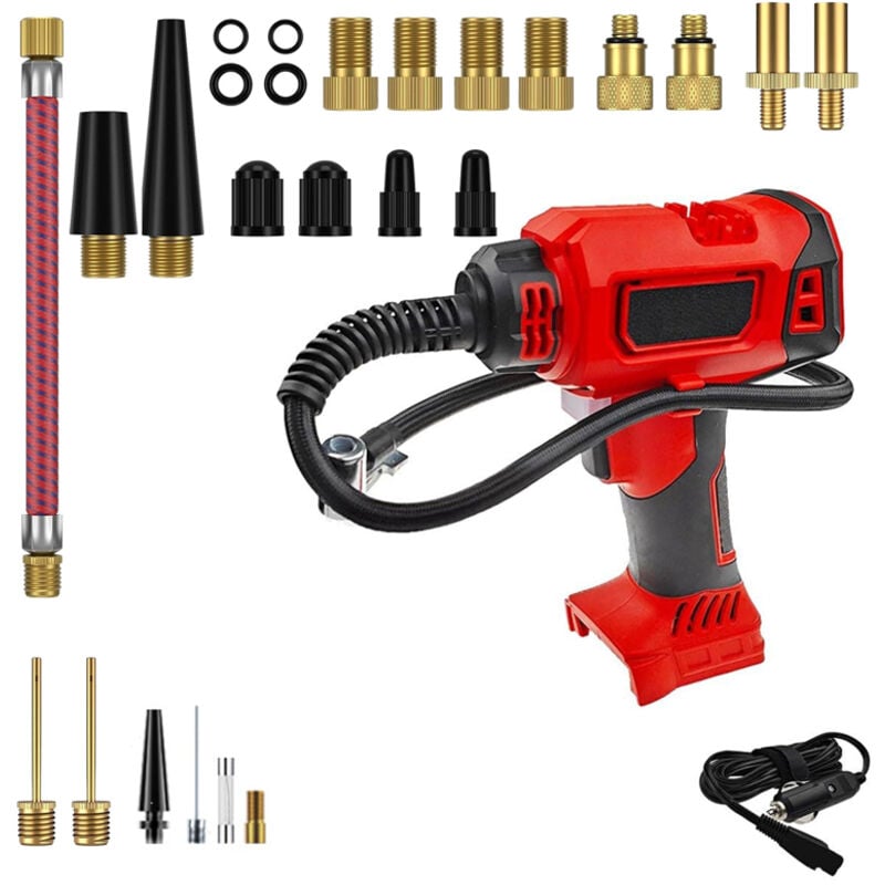 Image of 130-PSI-Kompressor für Milwaukee 18V-Akku, elektrische Luftpumpe für Autos mit LED-Digitalanzeige