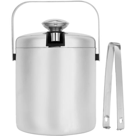 1300-ml-Eiskübel aus Edelstahl (304) mit Deckel, Sieb und Zange für die Hausbar