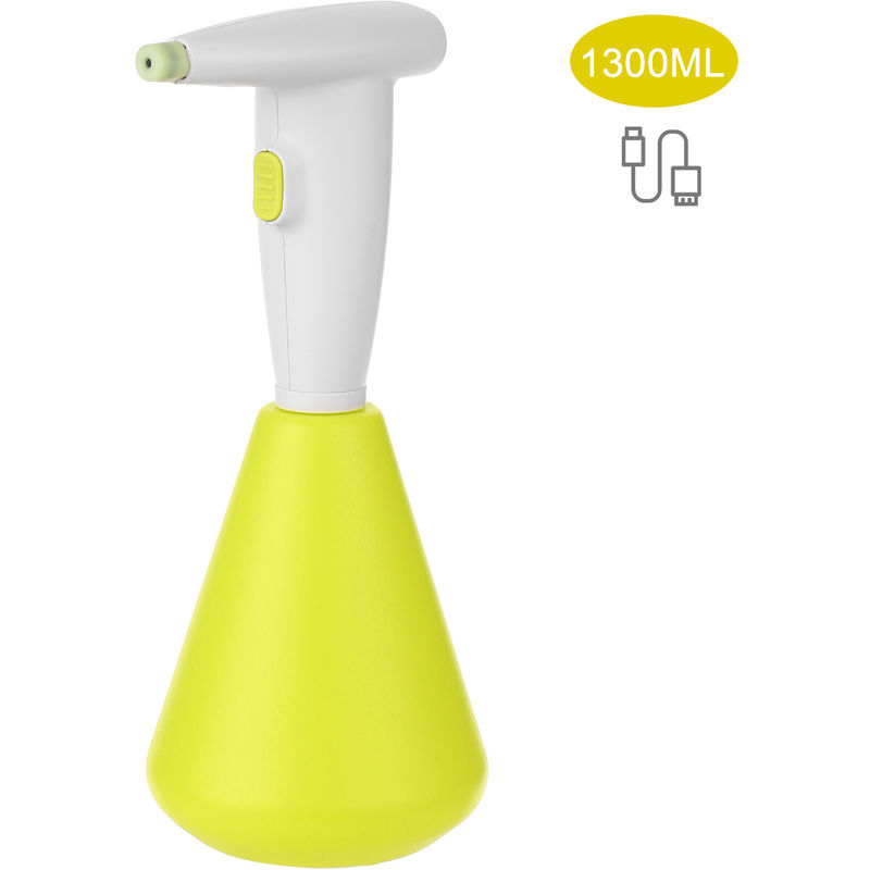 

1300 ml pulverizador electrico de riego Pulverizacion la aspersion puede botella de spray con recargable de 2000 mAh de la bateria, Amarillo