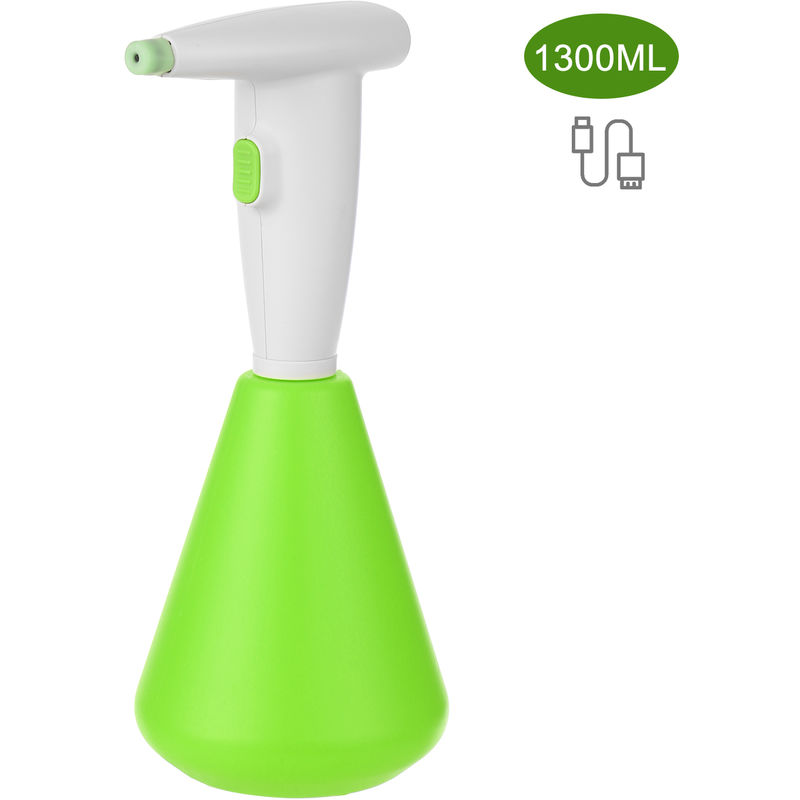 

1300 ml pulverizador electrico de riego Pulverizacion la aspersion puede botella de spray con recargable de 2000 mAh de la bateria, Verde