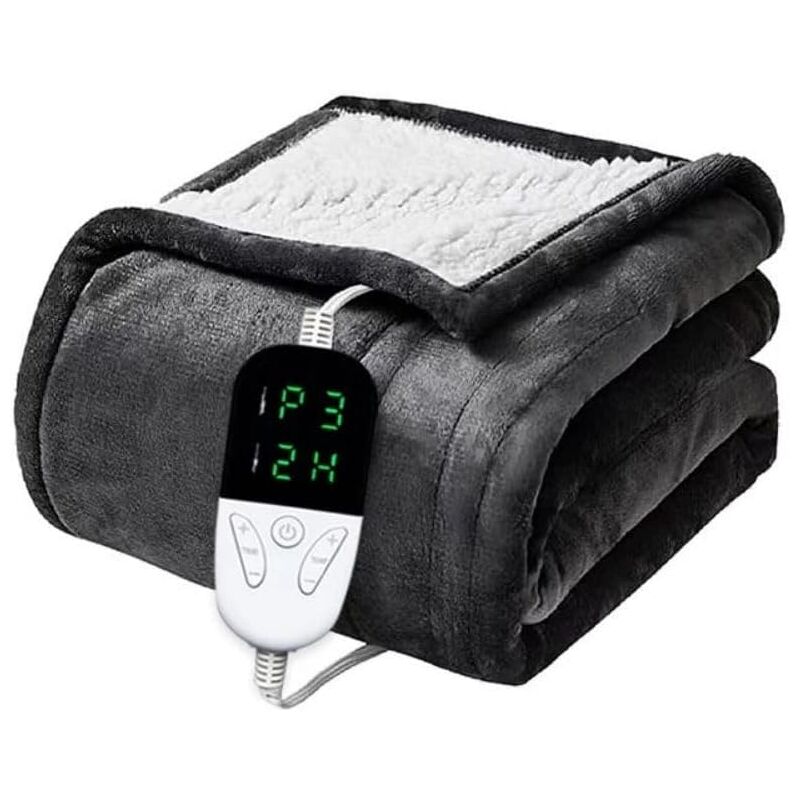 Choyclit - 130×150CM Couverture chauffante - Couverture électrique, couverture chauffante douce avec 6 niveaux de chauffage
