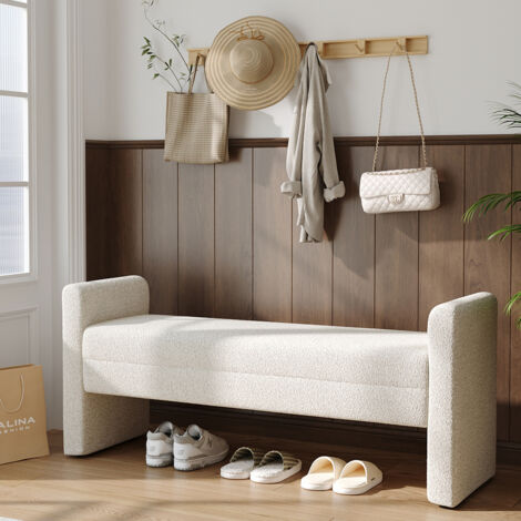 130CM W Teddy Upholstered H-Shaped Bench