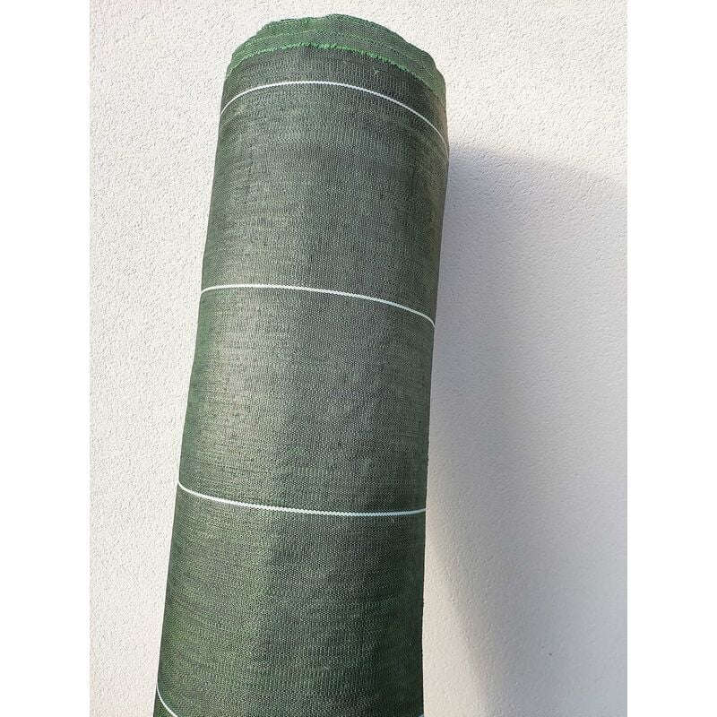 130g/m2 Toile Bache de paillage Vert tissée Anti-Mauvaises Herbes Largeur 2,07m Longueur 100m