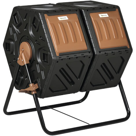 130L Double Chamber Composter - Black