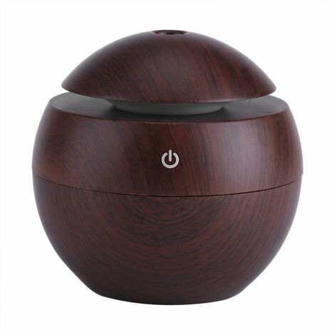 130ml Aroma Essential Oil Diffuser Ultrasonic Mist Humidifier with LED Night Light for Yoga Spa Office Bedroom Living Room Study Home (Brown)