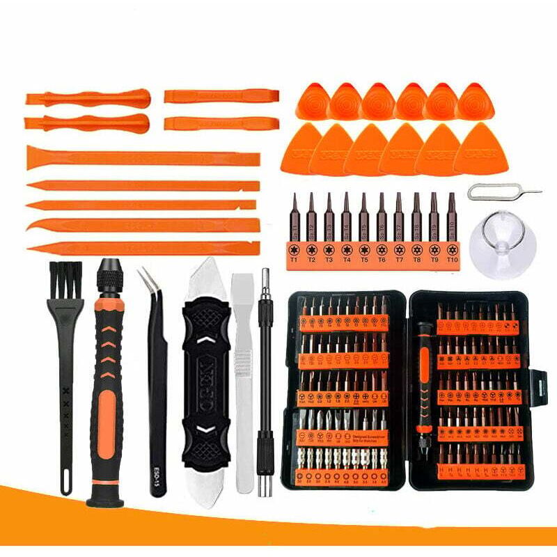 Sunxury - 130Pcs Kit Tournevis de Précision, Set Outils avec Torx T1 T2 T3 T4 T5, T6 T7 T8 T9 T10 T15 T20, Etoile P2/P5/P6, pour iphone