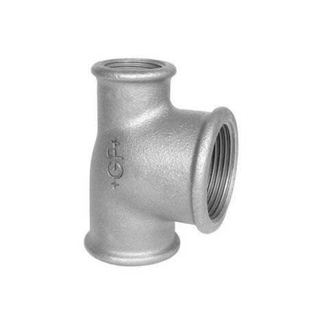 130R - Tee riduzione 1/2" x 1" x 1/2" in ghisa zincata 13005353