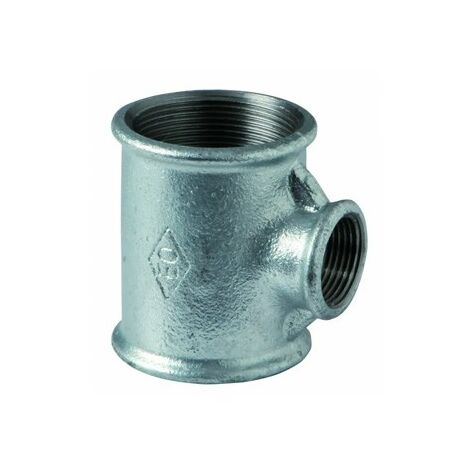 130R - Tee riduzione 1" x 1/2" x 3/4" in ghisa zincata 13005534