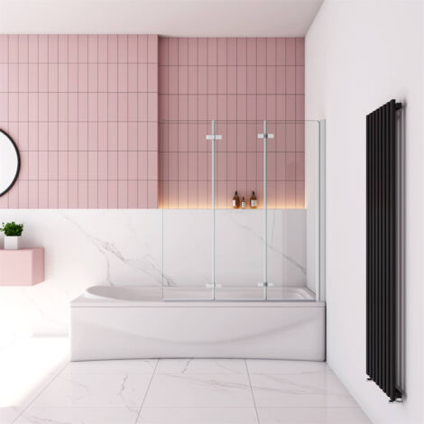 130x140cm 6mm ESG Nano Glas Duschtrennwand Faltwand auf Badewanne Glaswand
