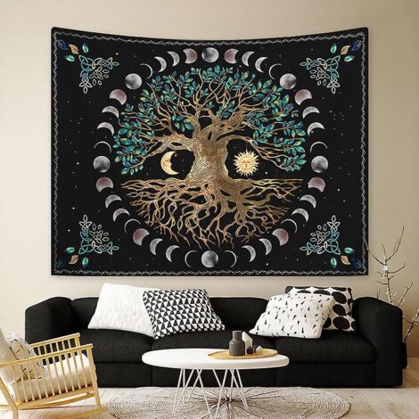 130x150cm Arbre De Vie Tenture Murale Tapisserie Pour La Nature Dcorations Couvre-lit Courverture Pour La Maison Salon Chambre Dortoir Dcor(b)