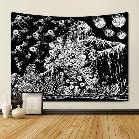 130x150cm Crne Noir Et Blanc Tenture Murale Tapisserie Pour La Nature Dcorations Couvre-lit Courverture Pour La Maison Salon Chambre Dortoir Dcor(