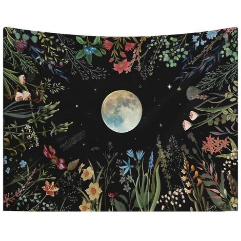 130x150cm Jardin Au Clair De Lune Tenture Murale Tapisserie Pour La Nature Dcorations Couvre-lit Courverture Pour La Maison Salon Chambre Dortoir