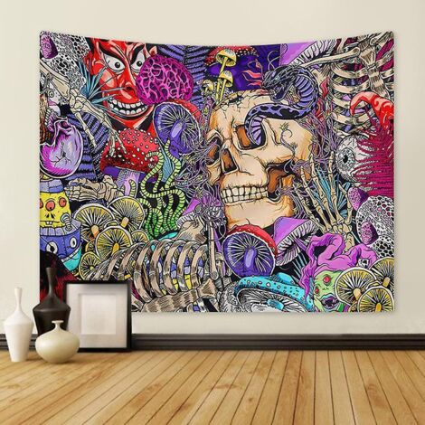 130x150cm Tte De Crne Tenture Murale Tapisserie Pour La Nature Dcorations Couvre-lit Courverture Pour La Maison Salon Chambre Dortoir Dcor